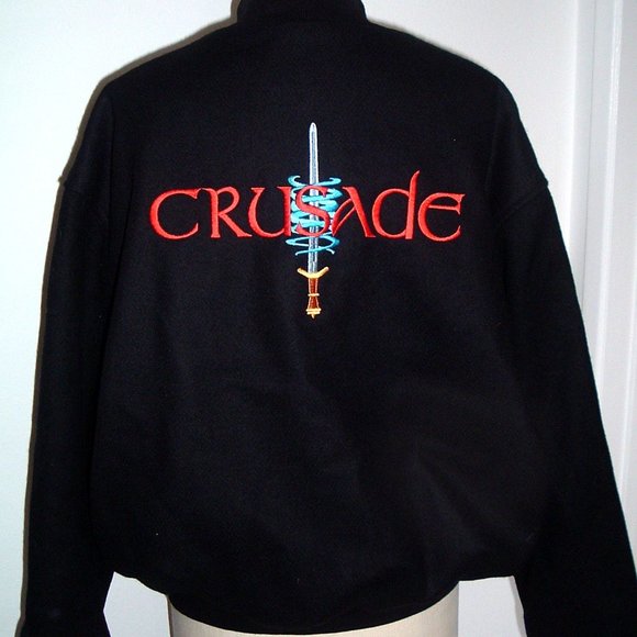 Crusade Babylon 5 Film Crew wool bomber jackets Sichel M Vintage tv series - Picture 1 of 9